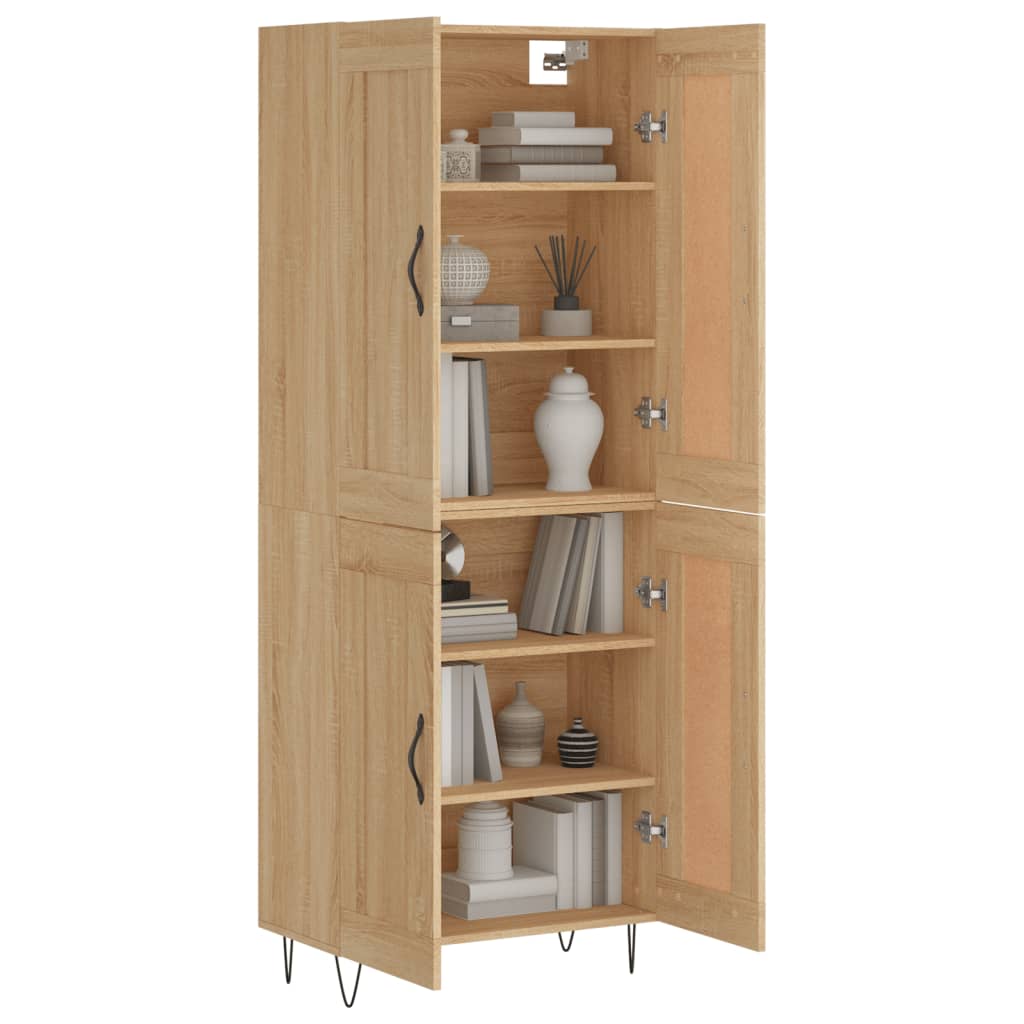 vidaXL Hoge kast 69,5x34x180 cm bewerkt hout sonoma eikenkleurig