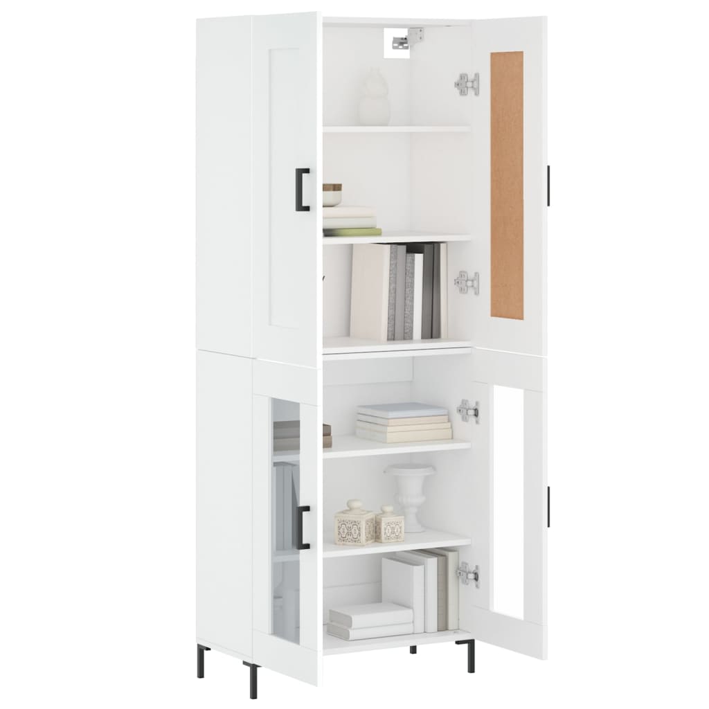 vidaXL Hoge kast 69,5x34x180 cm bewerkt hout wit