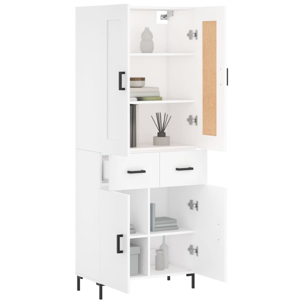 vidaXL Hoge kast 69,5x34x180 cm bewerkt hout wit