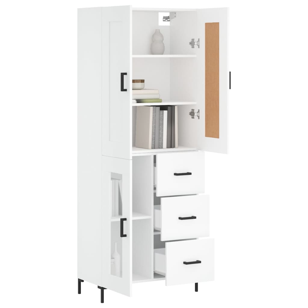 vidaXL Hoge kast 69,5x34x180 cm bewerkt hout wit
