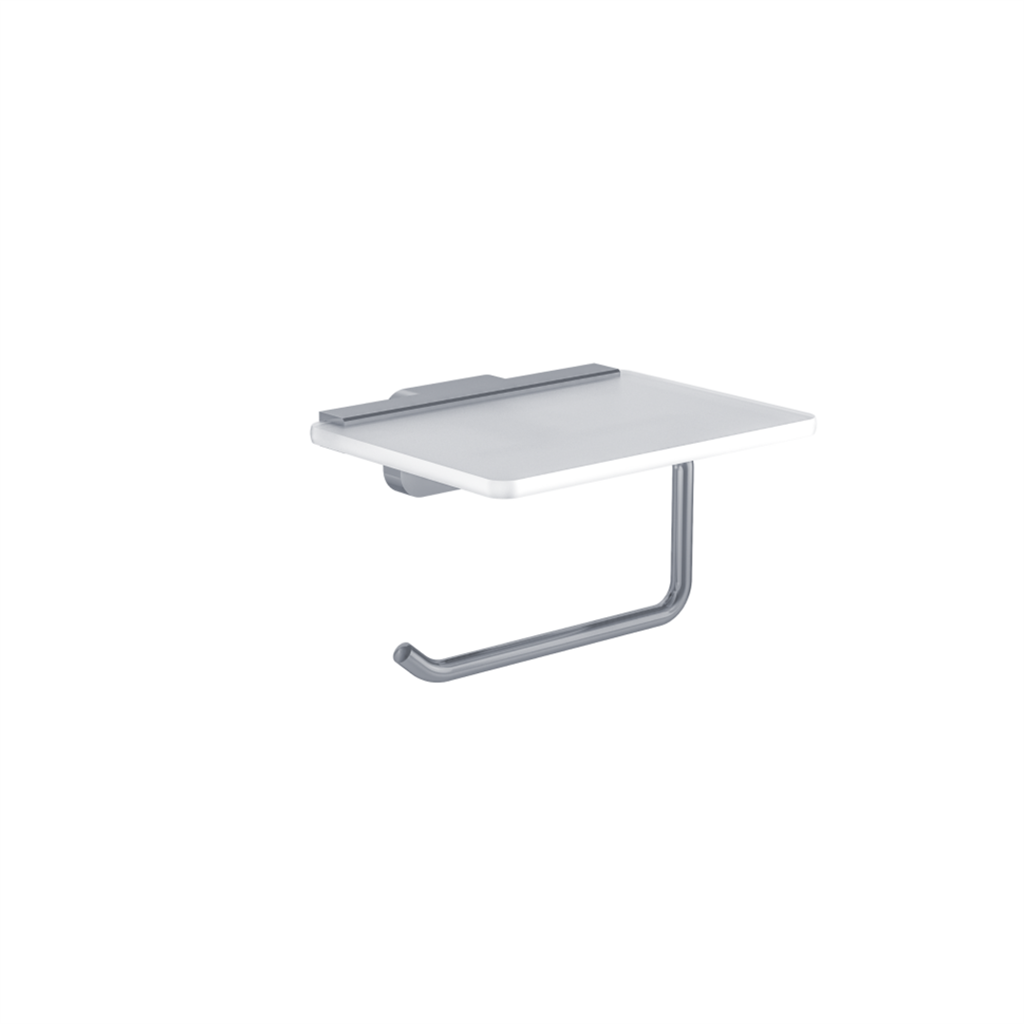Eastbrook Asti messing toiletrolhouder met glazen planchet chroom