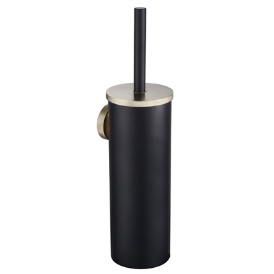 Eastbrook Catania messing metalen toiletborstelhouder zwart mat en messing geborsteld