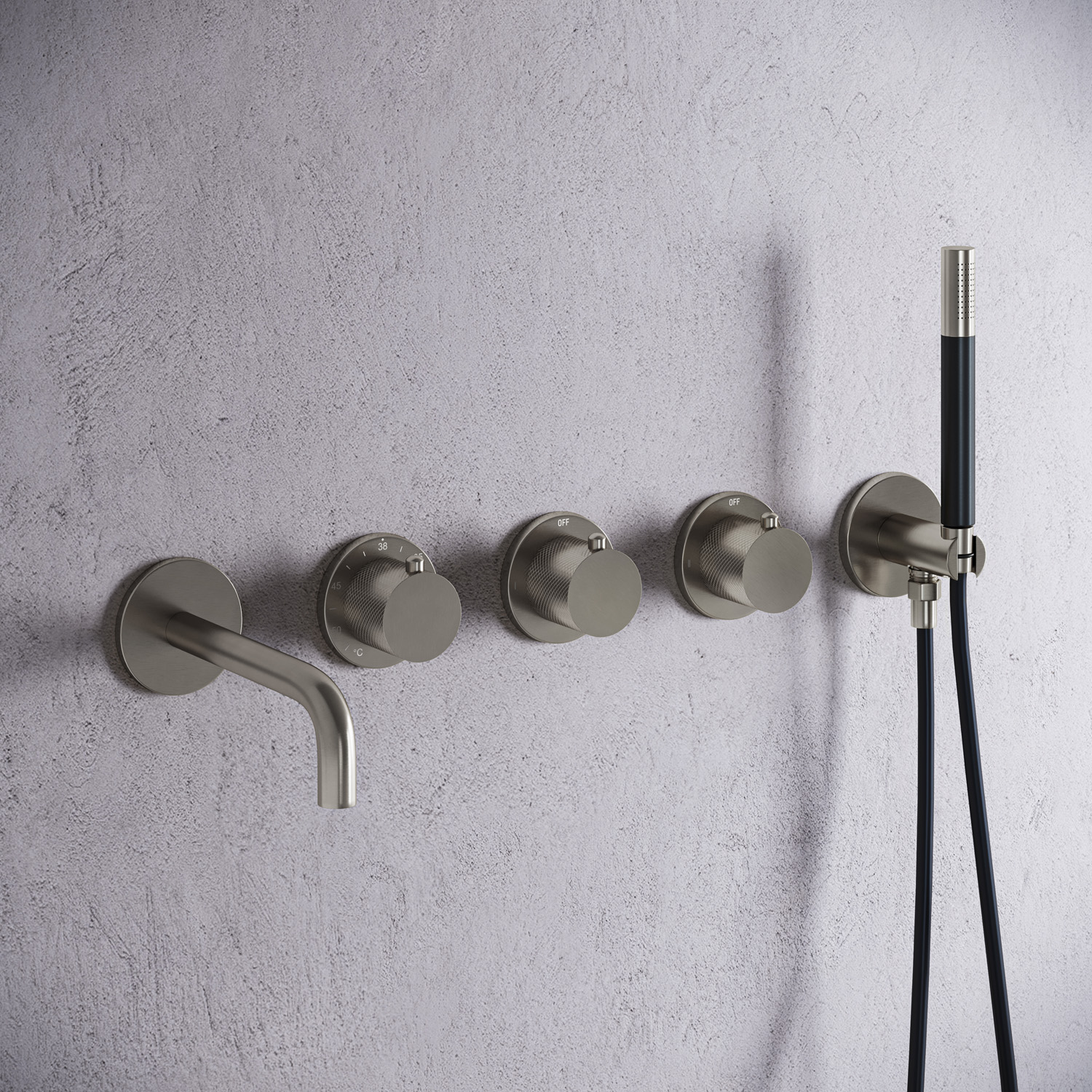 Saniclear Plus Curved Pro inbouw badkraan met 20cm uitloop RVS
