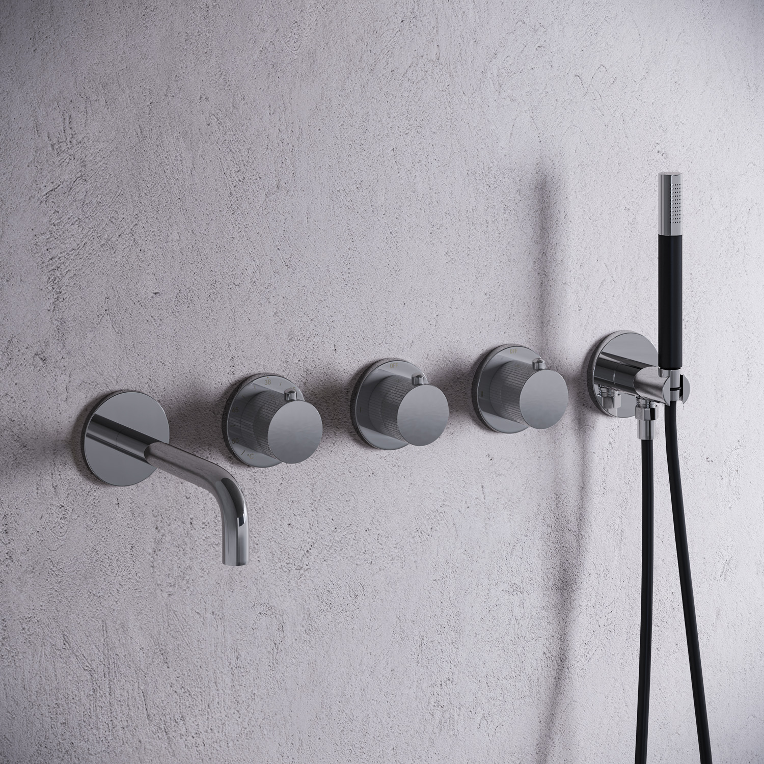 Saniclear Plus Stripes Pro inbouw badkraan met 20cm uitloop chroom