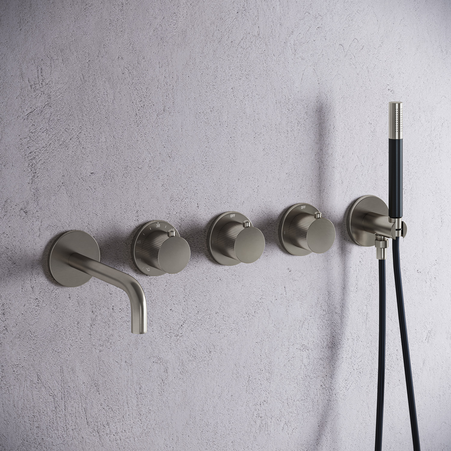 Saniclear Plus Stripes Pro inbouw badkraan met 20cm uitloop RVS