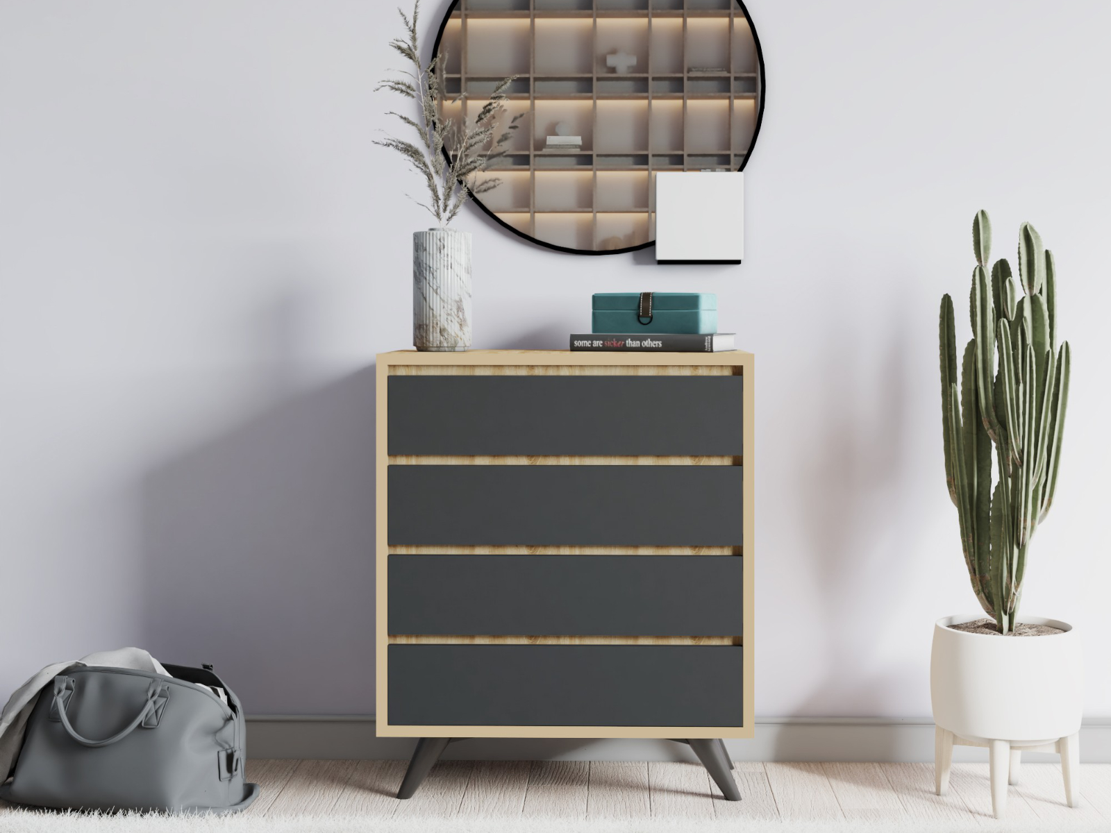 Mobistoxx Commode TUVERA 4 lades eik/antraciet