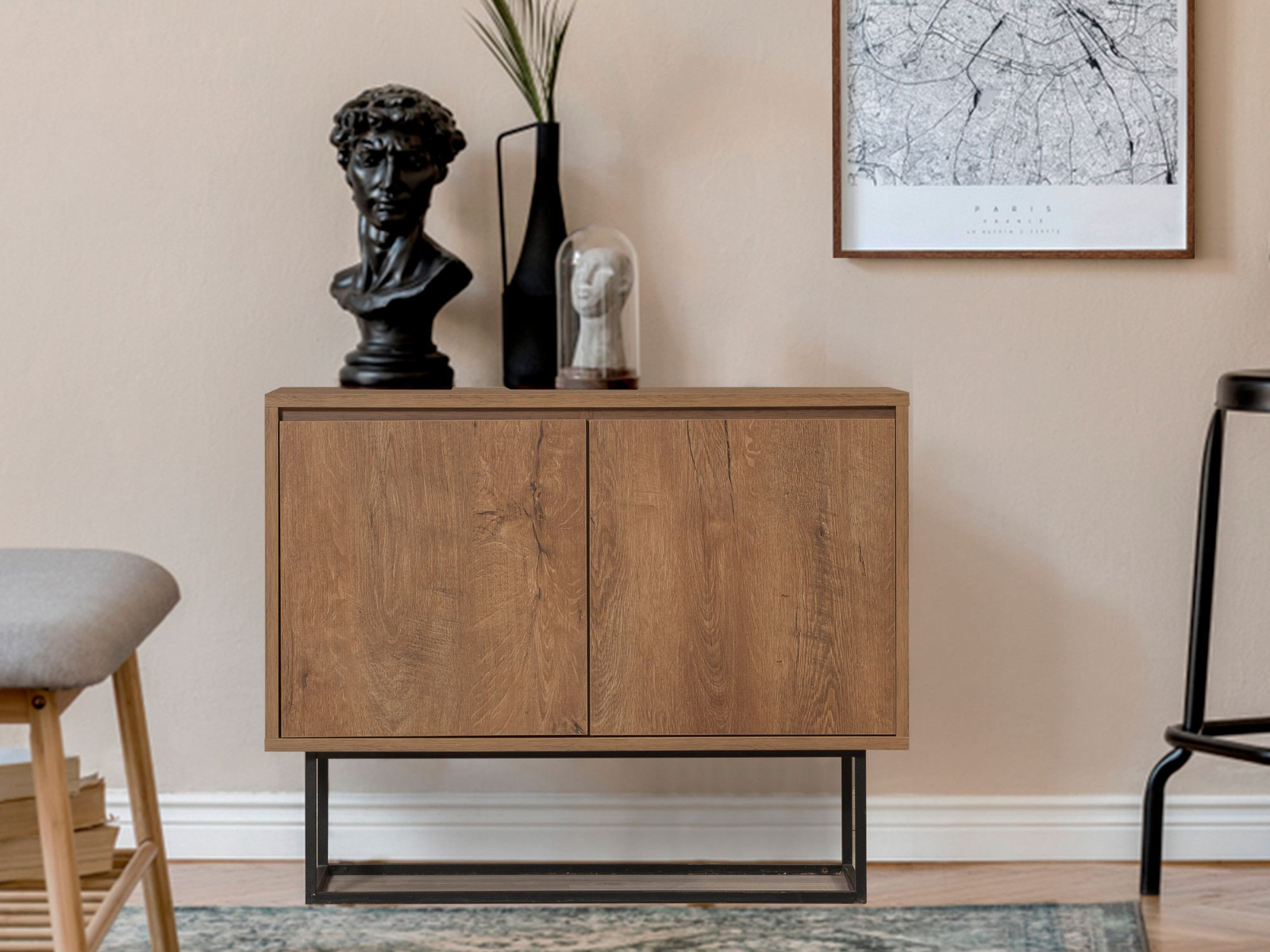 Mobistoxx Commode ZERI 2 deuren walnoot/zwart