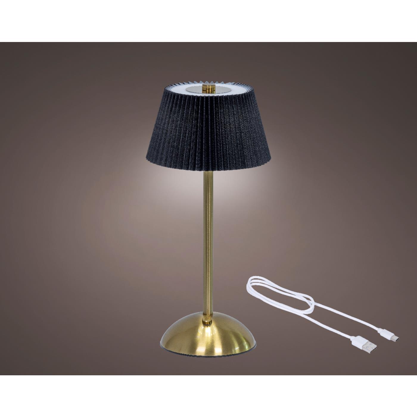 Lumineo LED Tafellamp oplaadbaar zwart H30,5cm