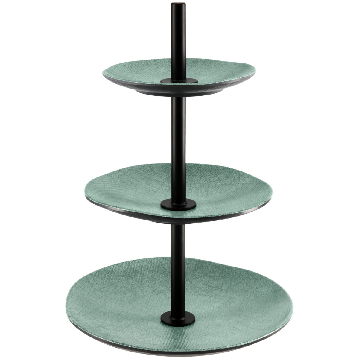 Vega Etagère Tuska 3-etages; 26x41.1 cm (ØxH); groen/grijs/zwart; rond