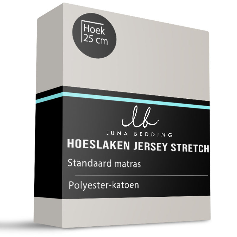Luna Bedding Hoeslaken Jersey Stretch Creme 90x200 Cm  - 
