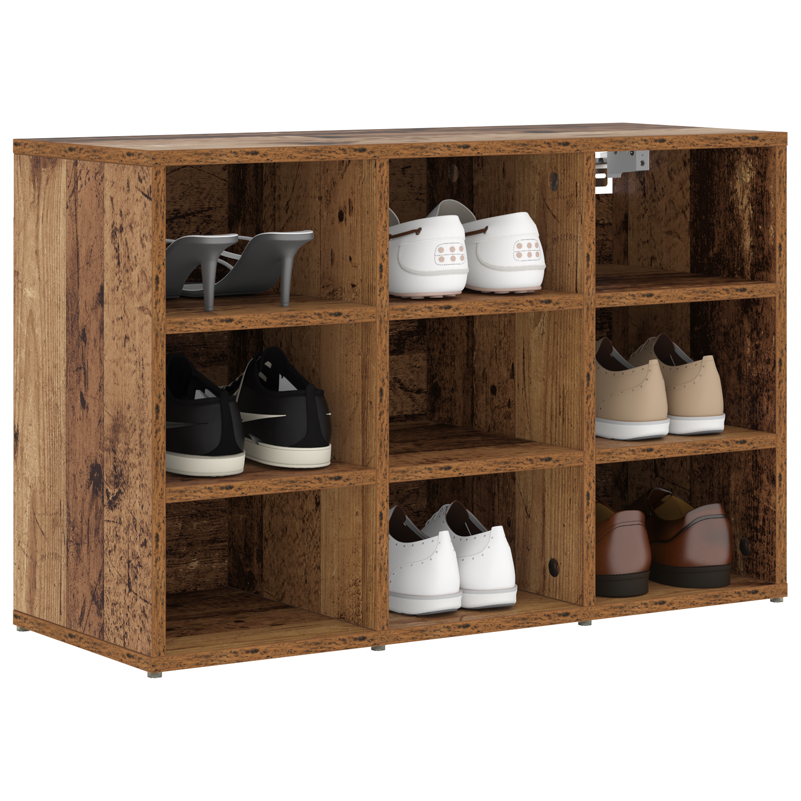 vidaXL Schoenenkast met plank Oud hout 77.5 x 30 x 51 cm Bewerkt hout