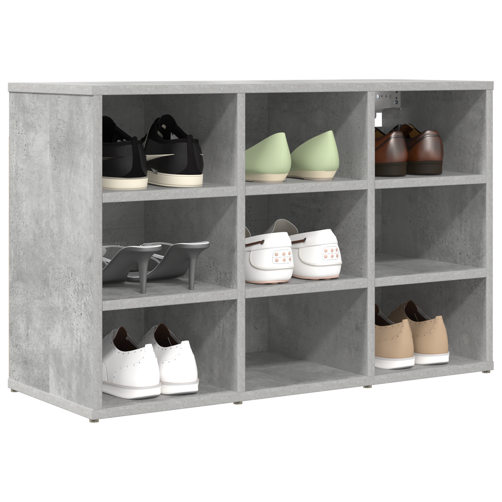 vidaXL Schoenenkast Betongrijs 77.5 x 30 x 51 cm Bewerkt hout
