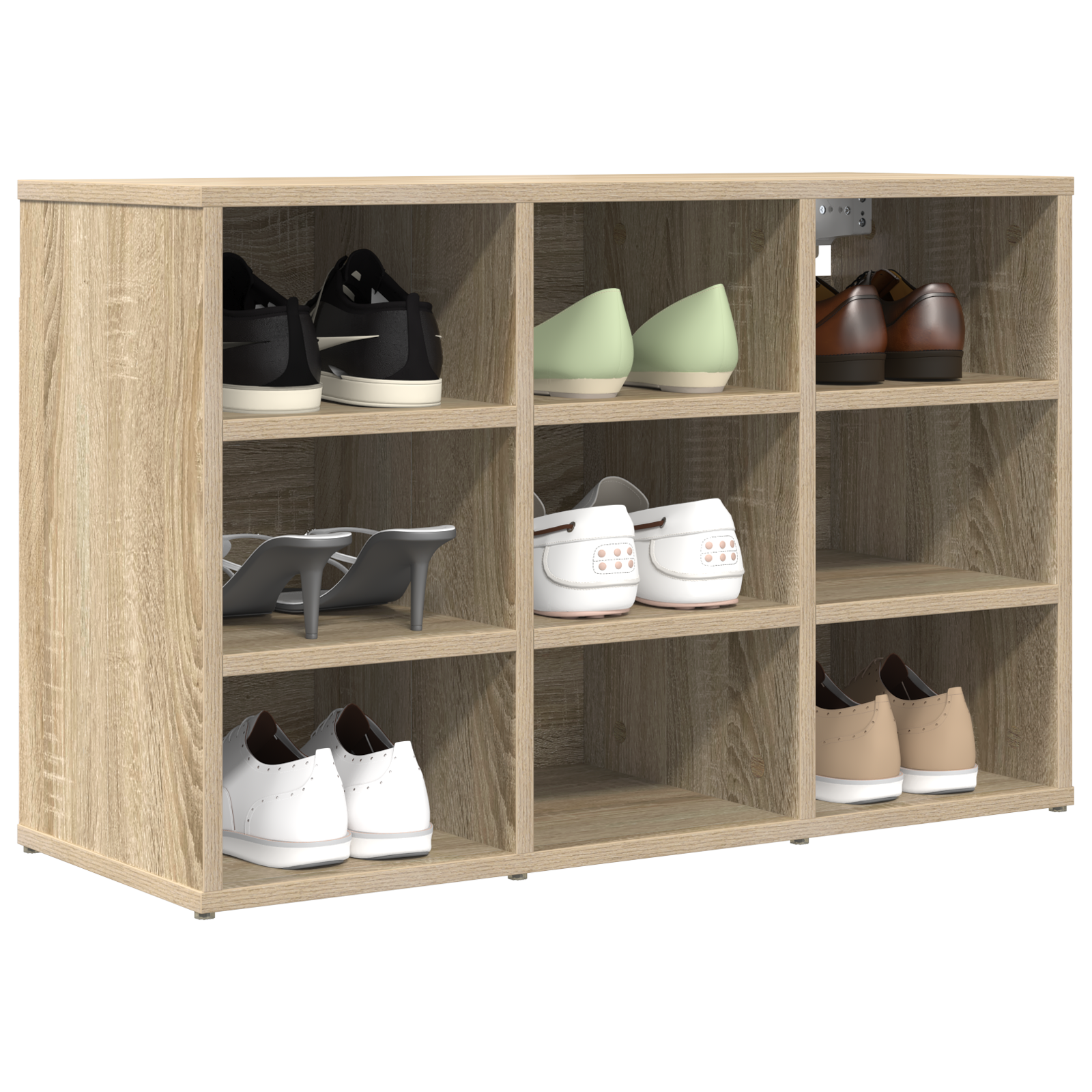 vidaXL Schoenenkast Sonoma eiken 77.5 x 30 x 51 cm Bewerkt hout