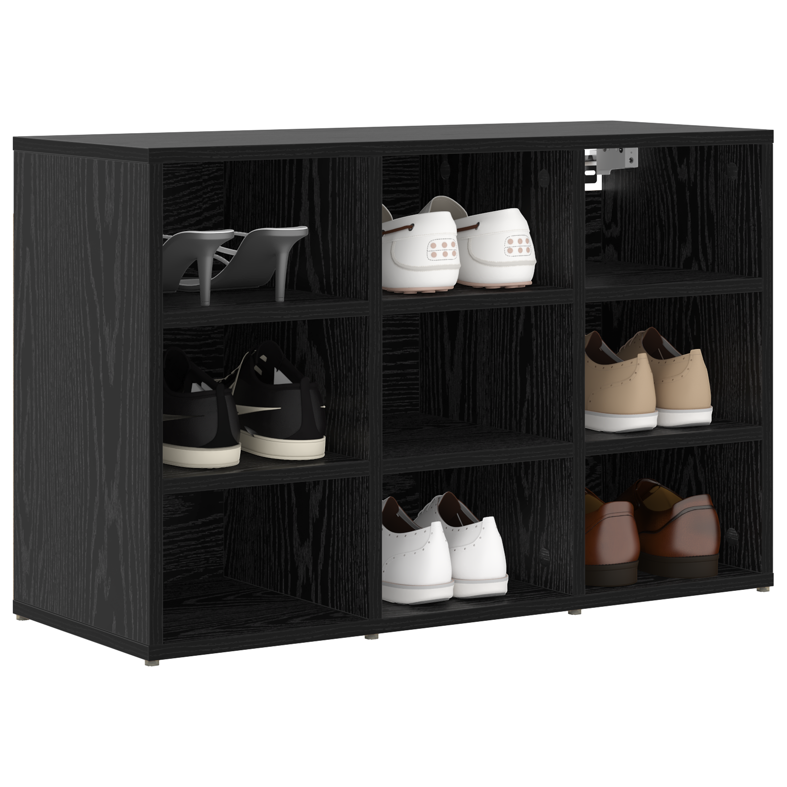 vidaXL Schoenenkast Zwart eiken 77.5 x 30 x 51 cm Bewerkt hout