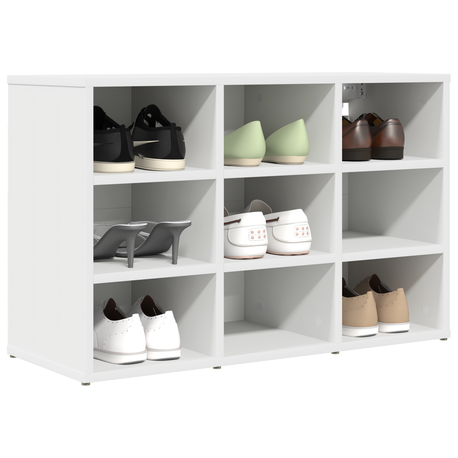 vidaXL Schoenenkast met plank Wit 77.5 x 30 x 51 cm Bewerkt hout