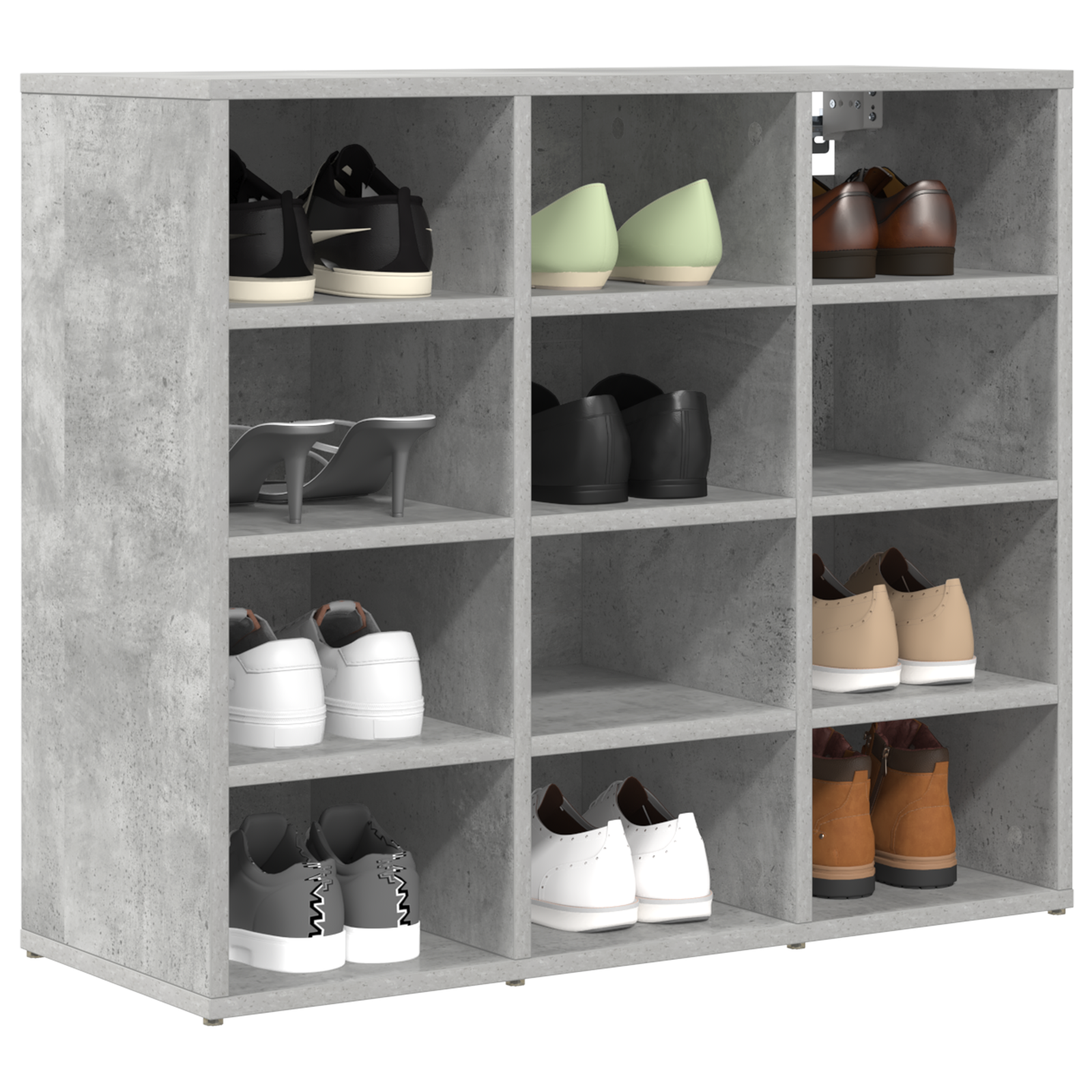 vidaXL Schoenenkast Betongrijs 77.5 x 30 x 67 cm Bewerkt hout