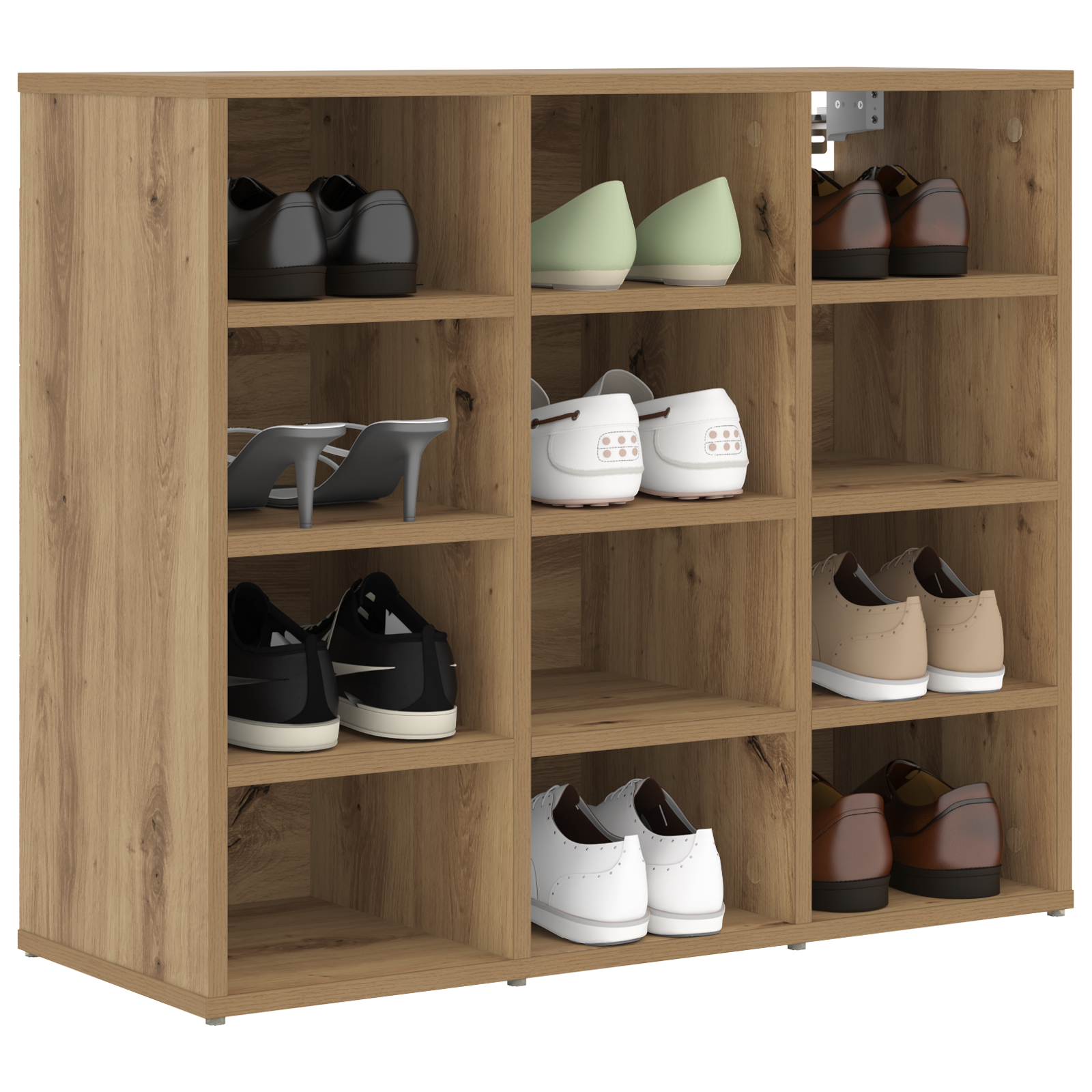 vidaXL Schoenenkast artisanaal eikenkleurig 77.5 x 30 x 67 cm