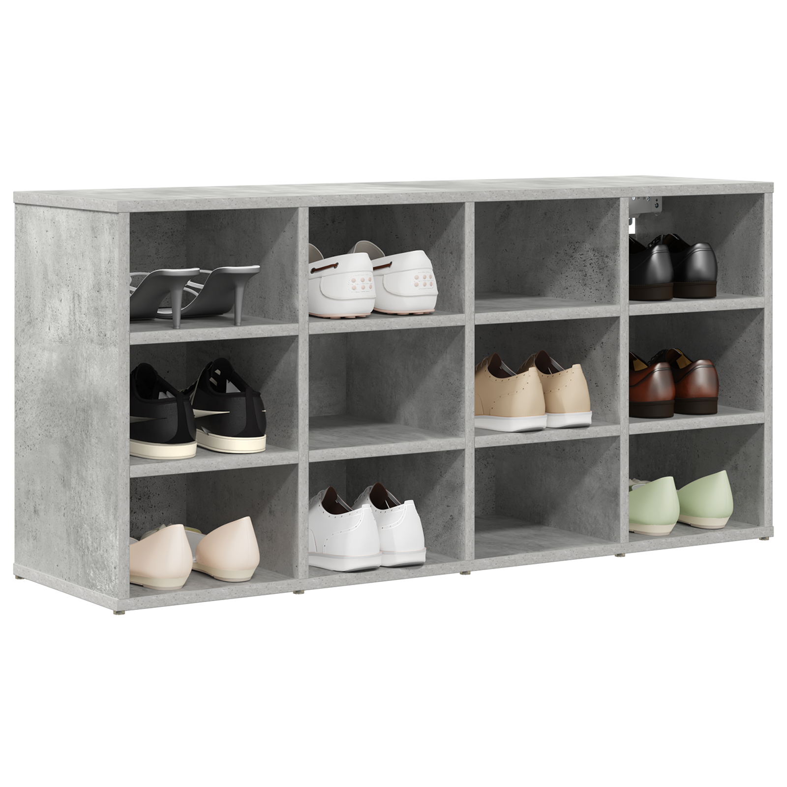 vidaXL Schoenenkast met plank Betongrijs 103 x 30 x 51 cm Bewerkt hout