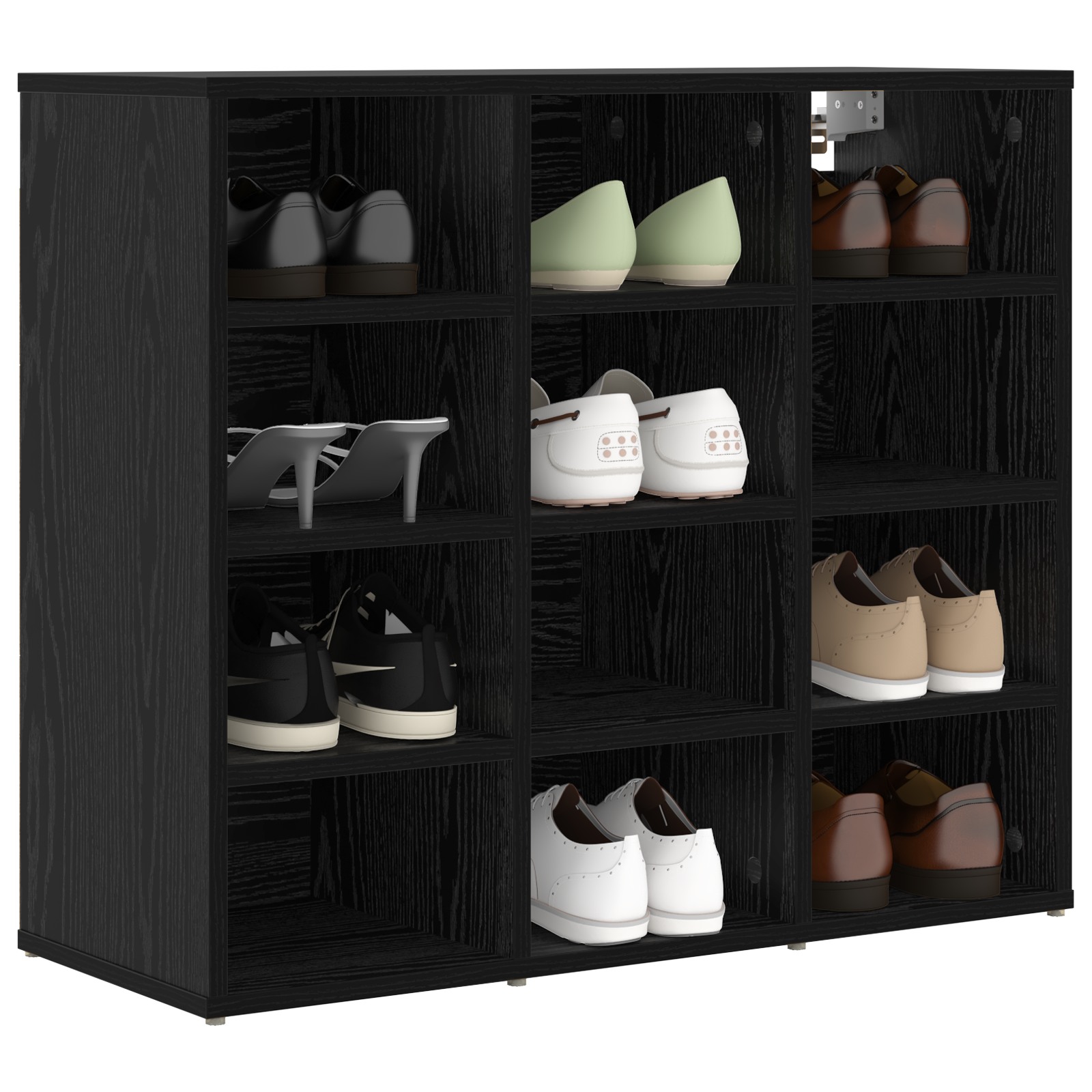 vidaXL Schoenenkast Zwart eiken 77.5 x 30 x 67 cm Bewerkt hout