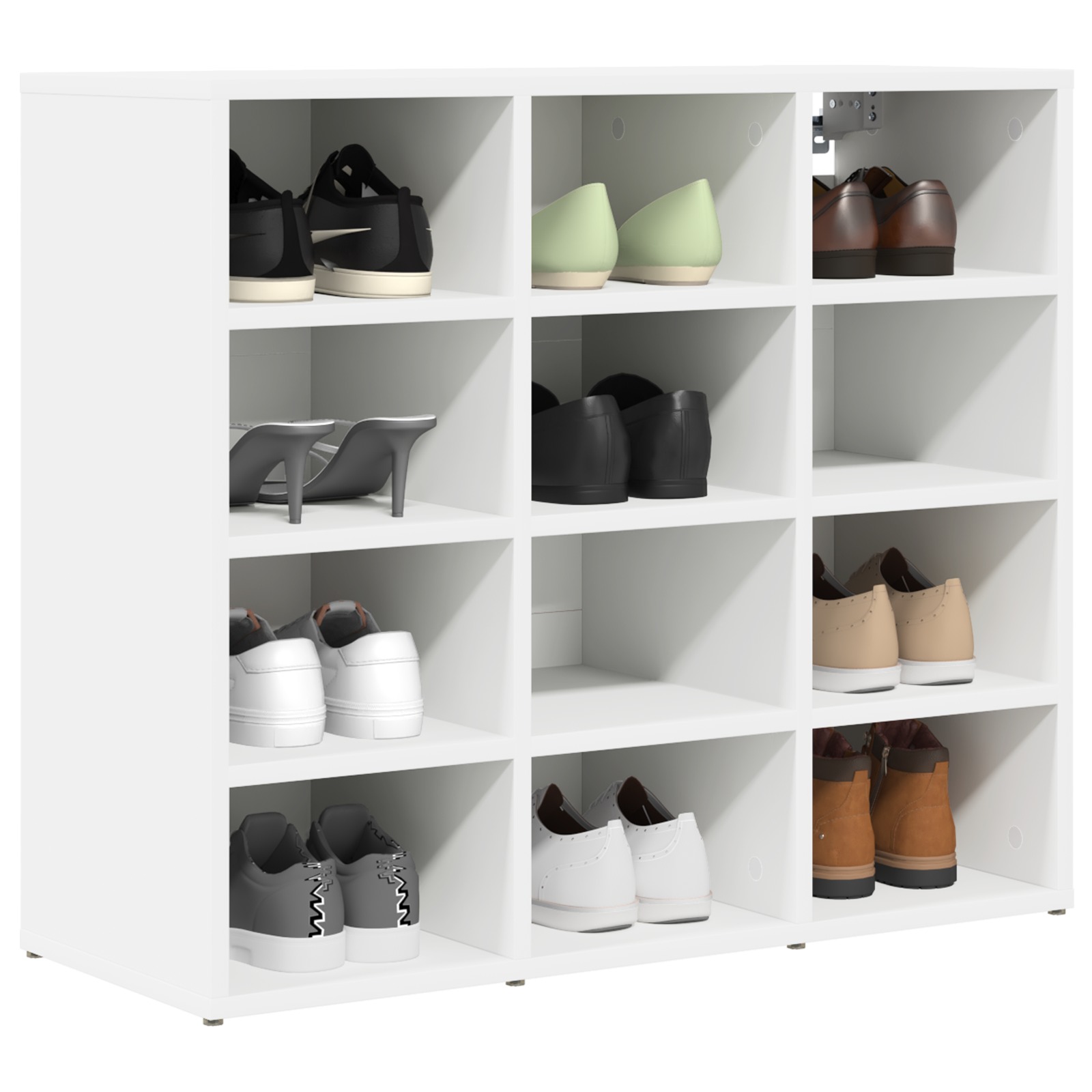 vidaXL Schoenenkast met plank Wit 77.5 x 30 x 67 cm Bewerkt hout