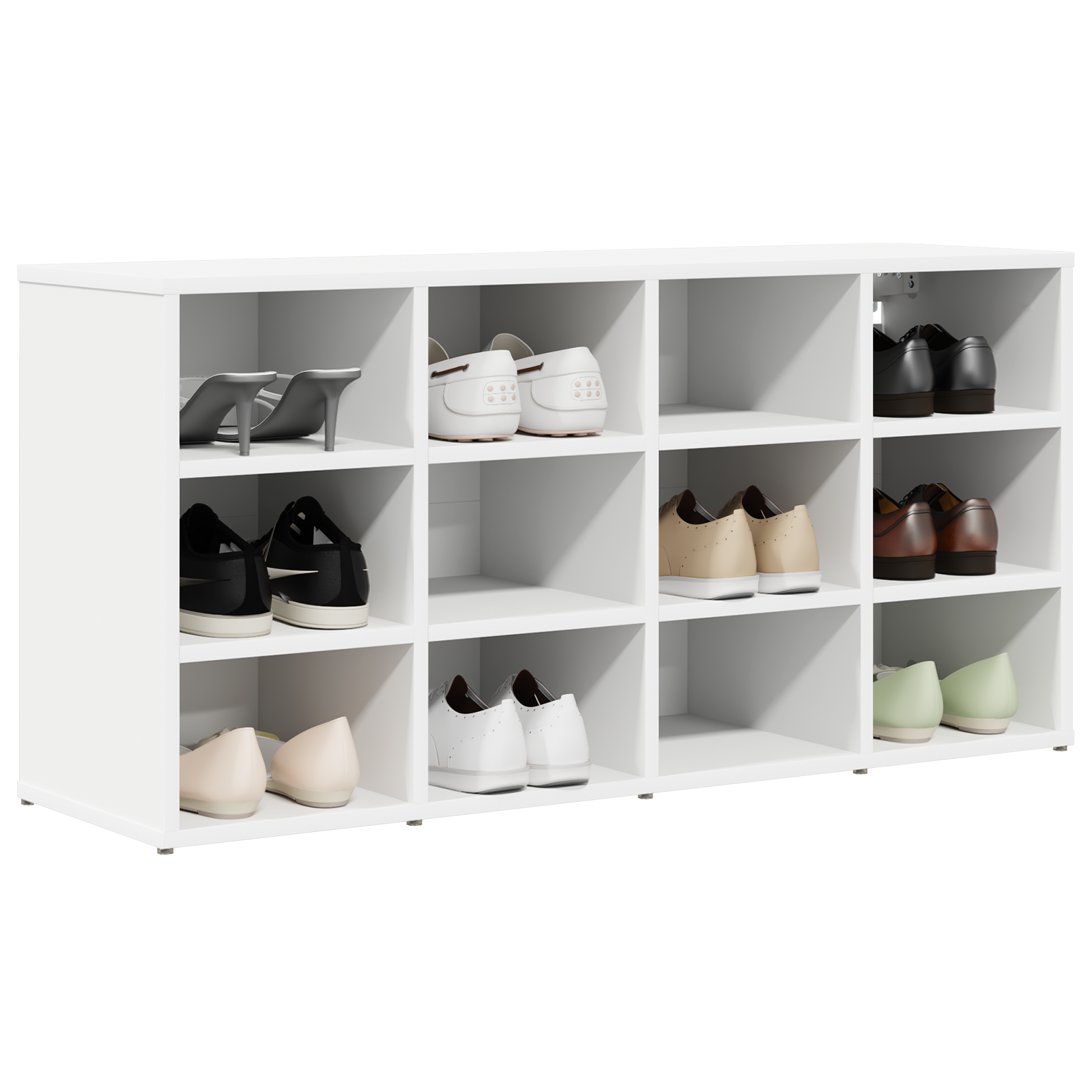 vidaXL Schoenenkast met plank Wit 103 x 30 x 51 cm Bewerkt hout