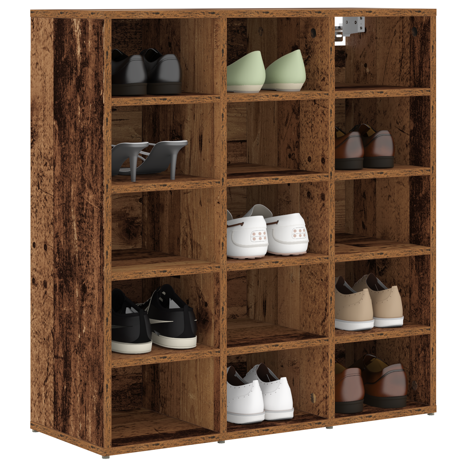 vidaXL Schoenenkast Oud hout 77.5 x 30 x 83.5 cm Bewerkt hout