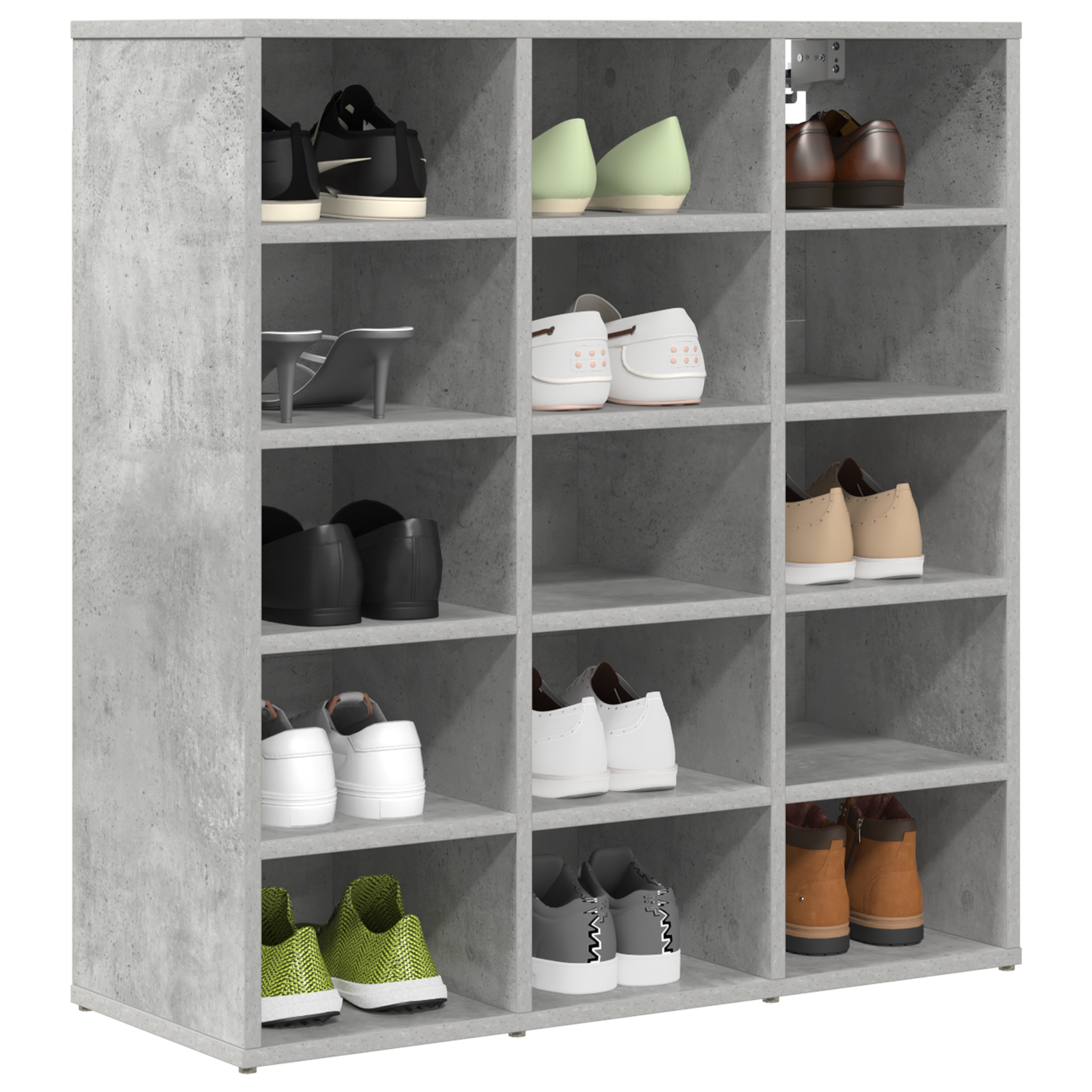 vidaXL Schoenenkast Betongrijs 77.5 x 30 x 83.5 cm Bewerkt hout
