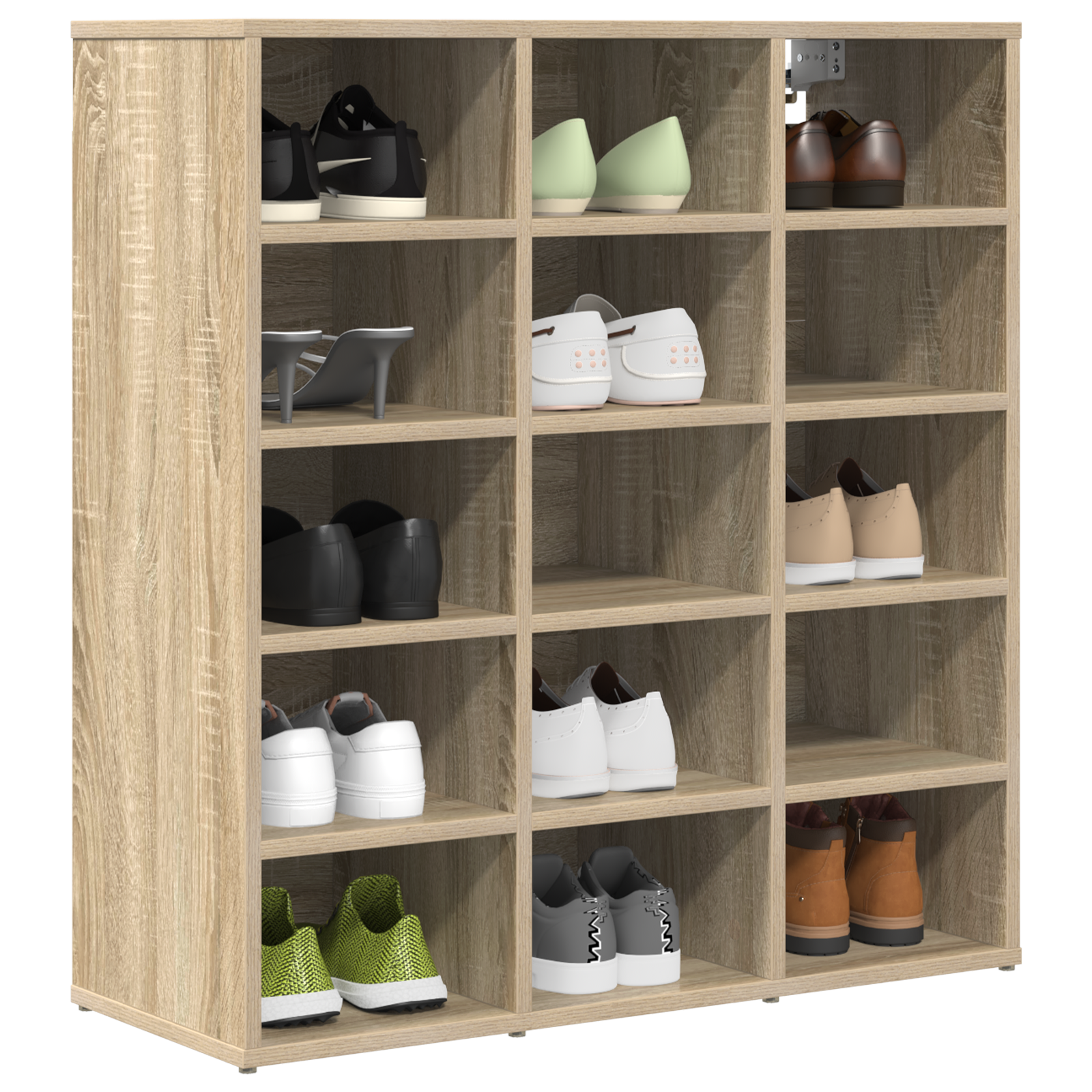 vidaXL Schoenenkast Sonoma eiken 77.5 x 30 x 83.5 cm Bewerkt hout