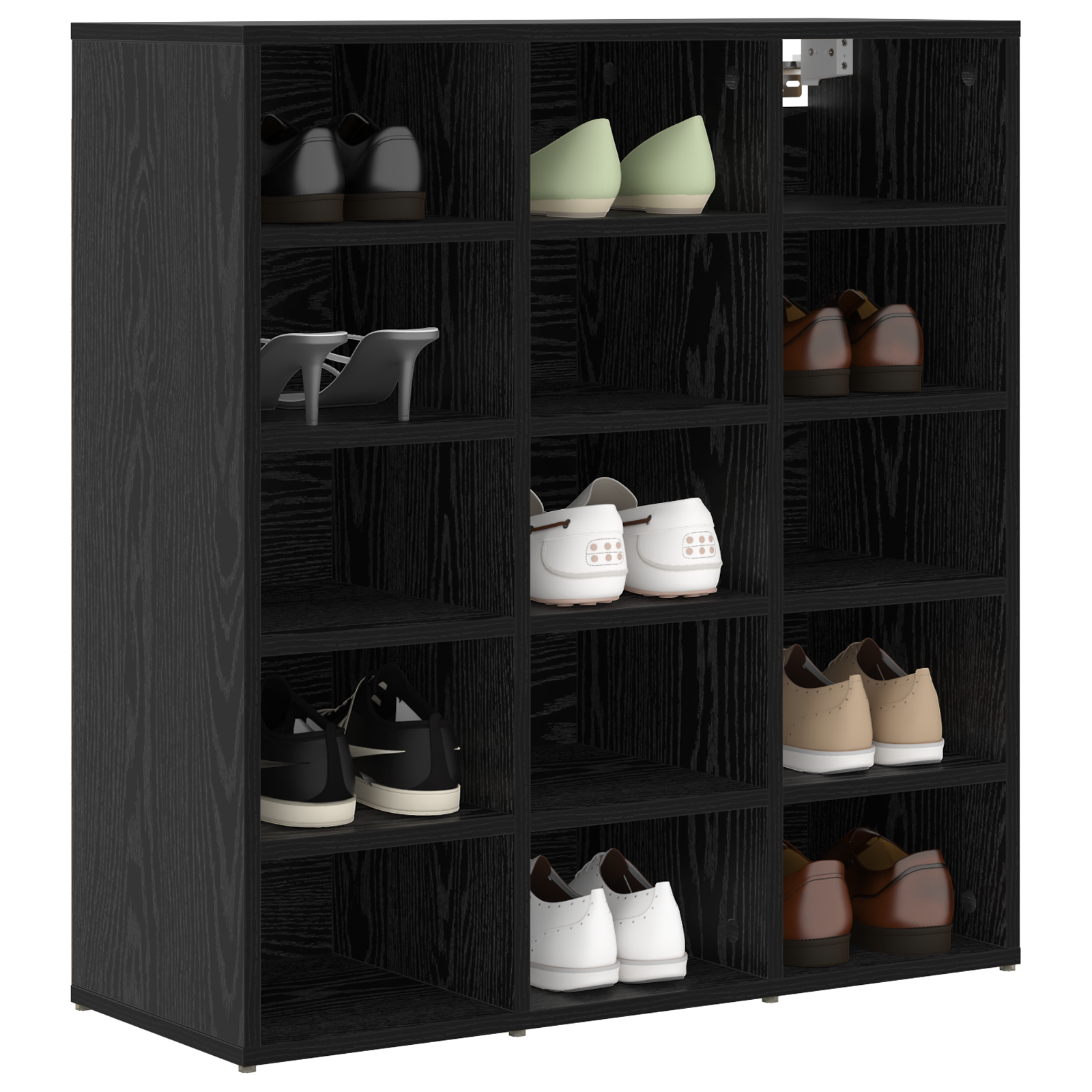 vidaXL Schoenenkast Zwart eiken 77.5 x 30 x 83.5 cm Bewerkt hout