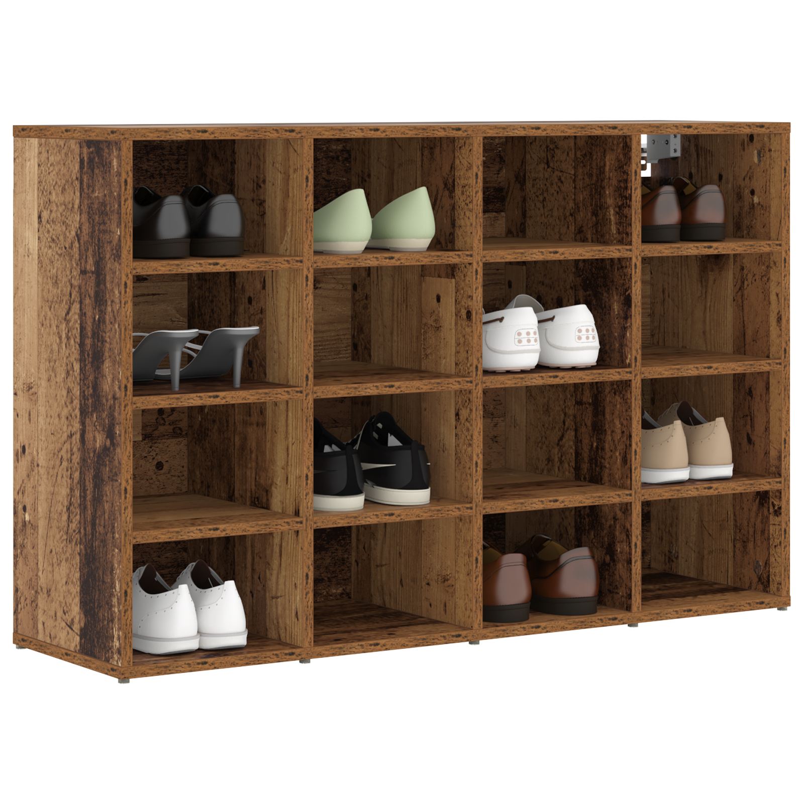 vidaXL Schoenenkast met plank Oud hout 103x30x51 cm Bewerkt hout