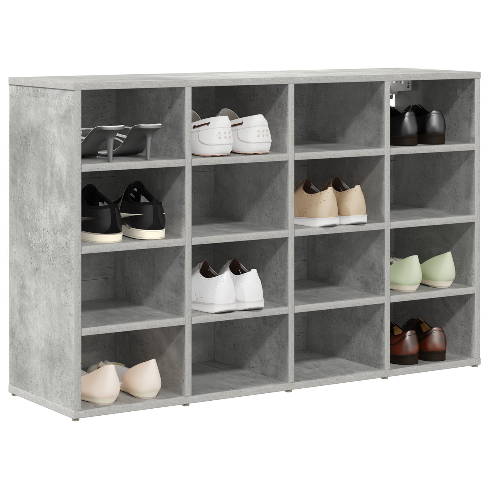 vidaXL Schoenenkast met plank Betongrijs 103 x 30 x 67 cm Bewerkt hout