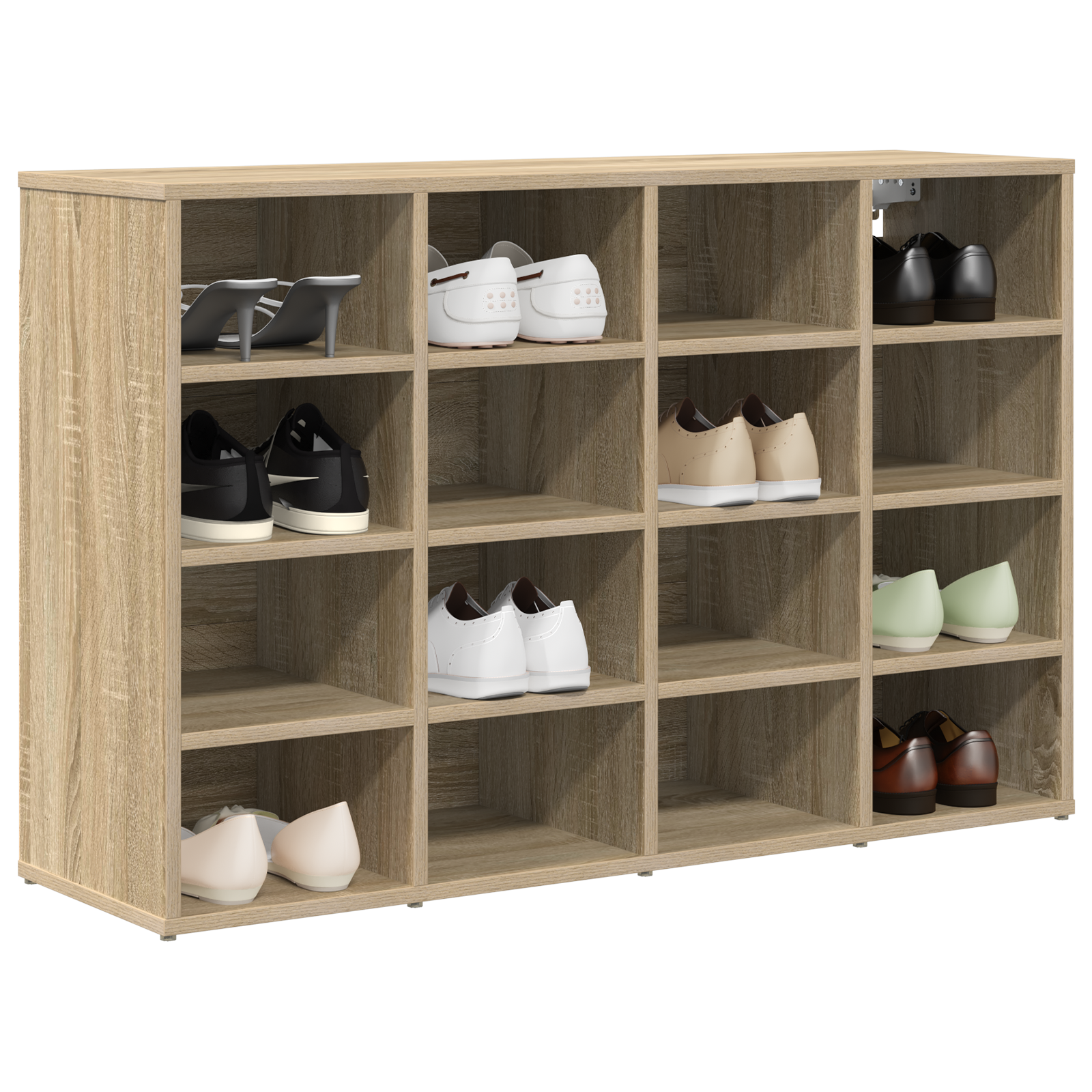 vidaXL Schoenenkast Sonoma eiken 103 x 30 x 67 cm Bewerkt hout