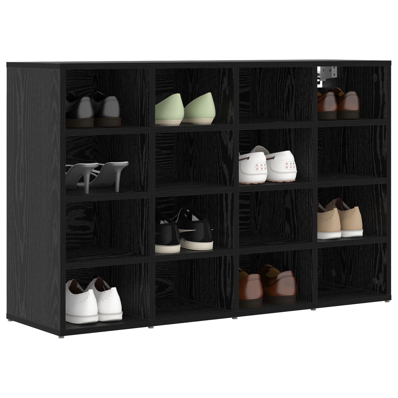 vidaXL Schoenenkast Zwart eiken 103 x 30 x 67 cm Bewerkt hout