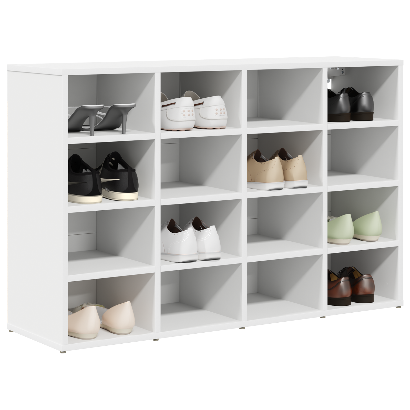 vidaXL Schoenenkast met plank Wit 103 x 30 x 67 cm Bewerkt hout
