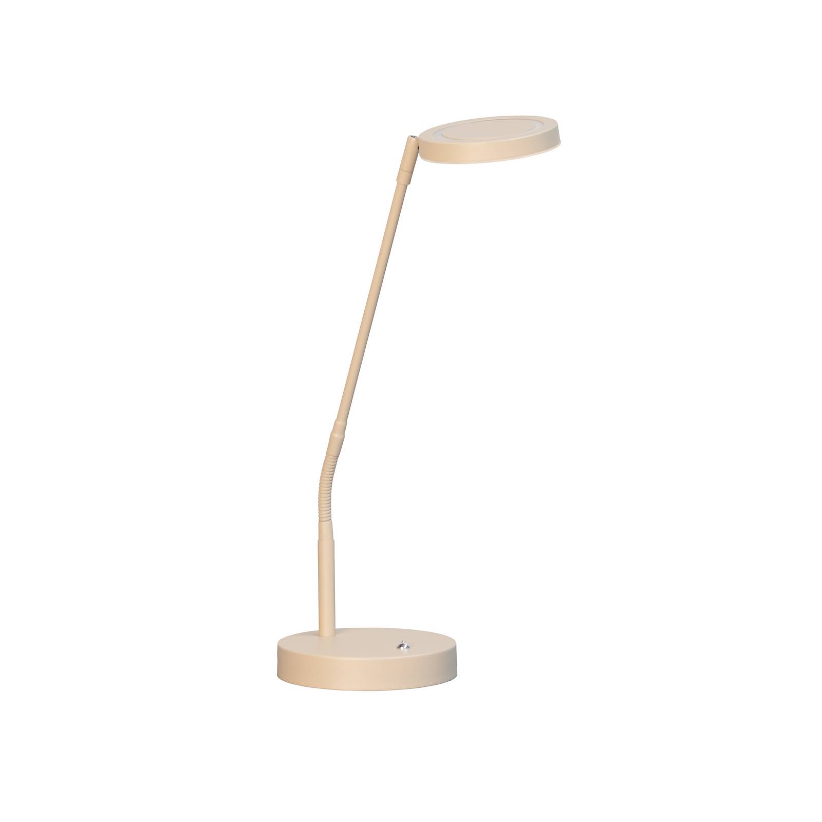 FISCHER & HONSEL LED tafellamp Sorento, hoogte 48 cm, zandkleurig, metaal, CCT