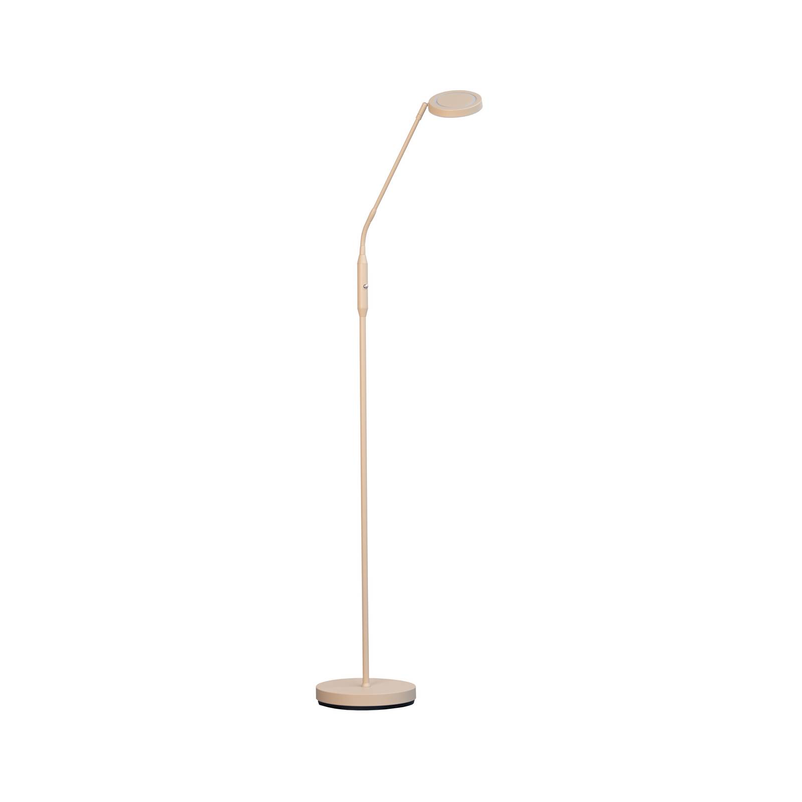 FISCHER & HONSEL LED vloerlamp Sorento, hoogte 138 cm, zandkleurig, metaal, CCT