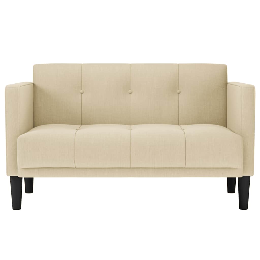 vidaXL Loveseat Bank Crème 111 cm Stof