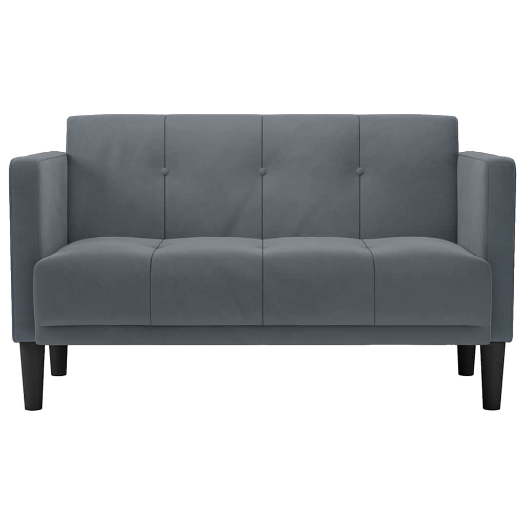 vidaXL Loveseat bank donkergrijs 111 cm fluweel