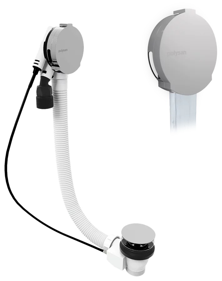 Polysan badafvoer met vulfunctie 80cm chroom