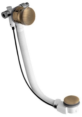 Polysan badafvoer met vulfunctie en overloop 77.5cm brons