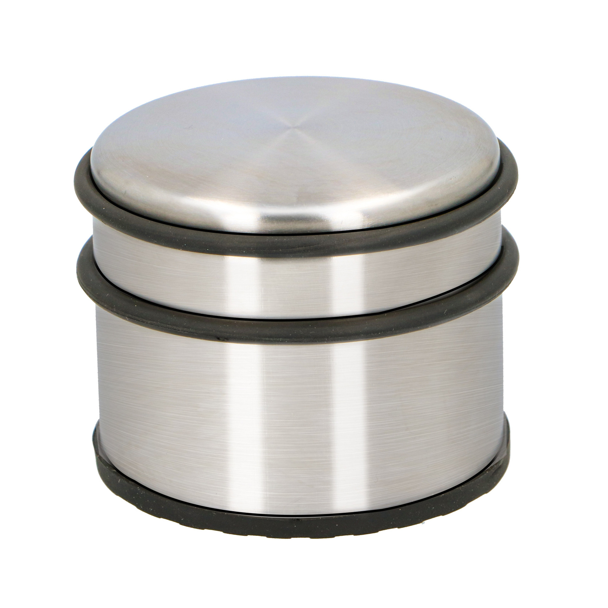 Alpina Deurstopper van 1.1 kilo - staal - met zwart kunststof rand - 9 x 7 cm -