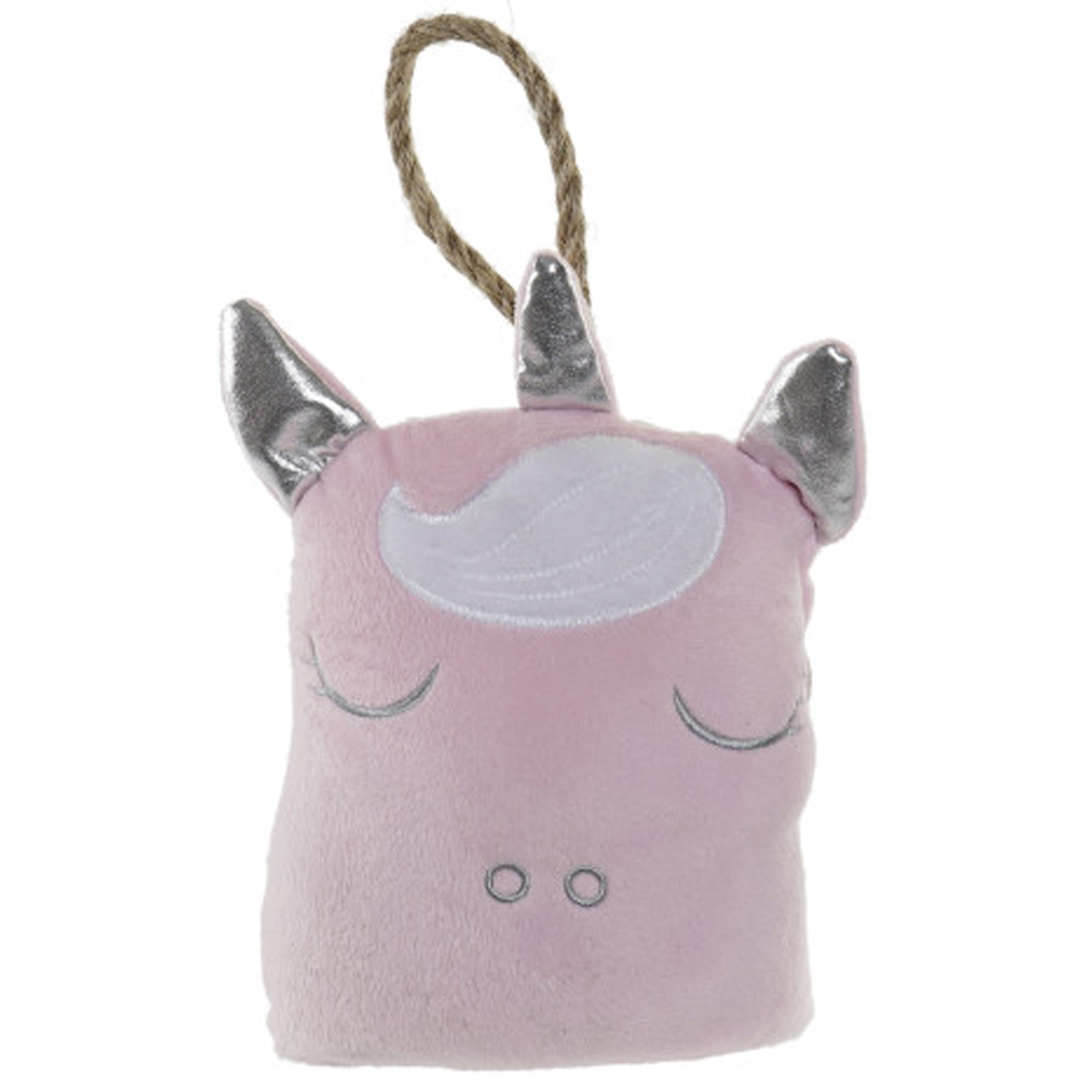 Items Deurstopper kinderkamer - 1 kilo - Unicorn/eenhoorn stijl - roze - 16 x 21 cm -