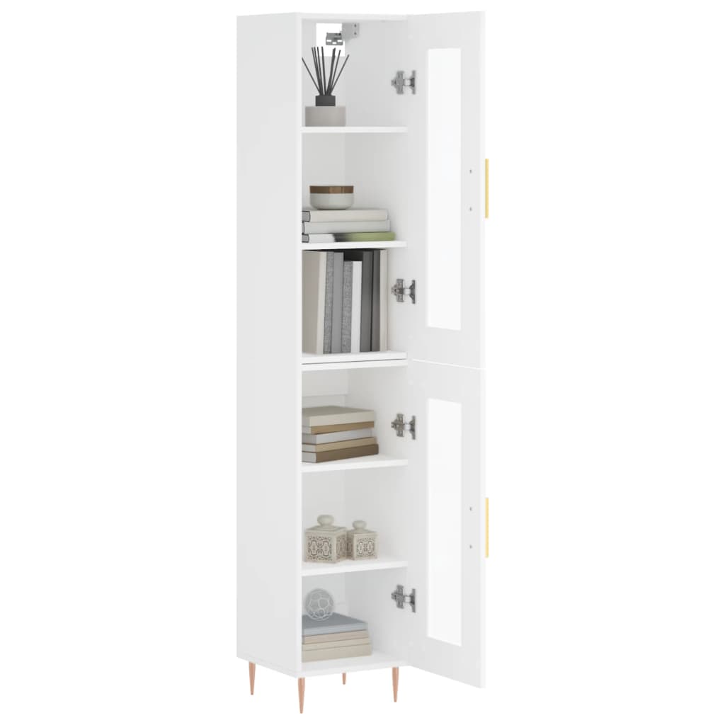 vidaXL Hoge kast 34,5x34x180 cm bewerkt hout wit