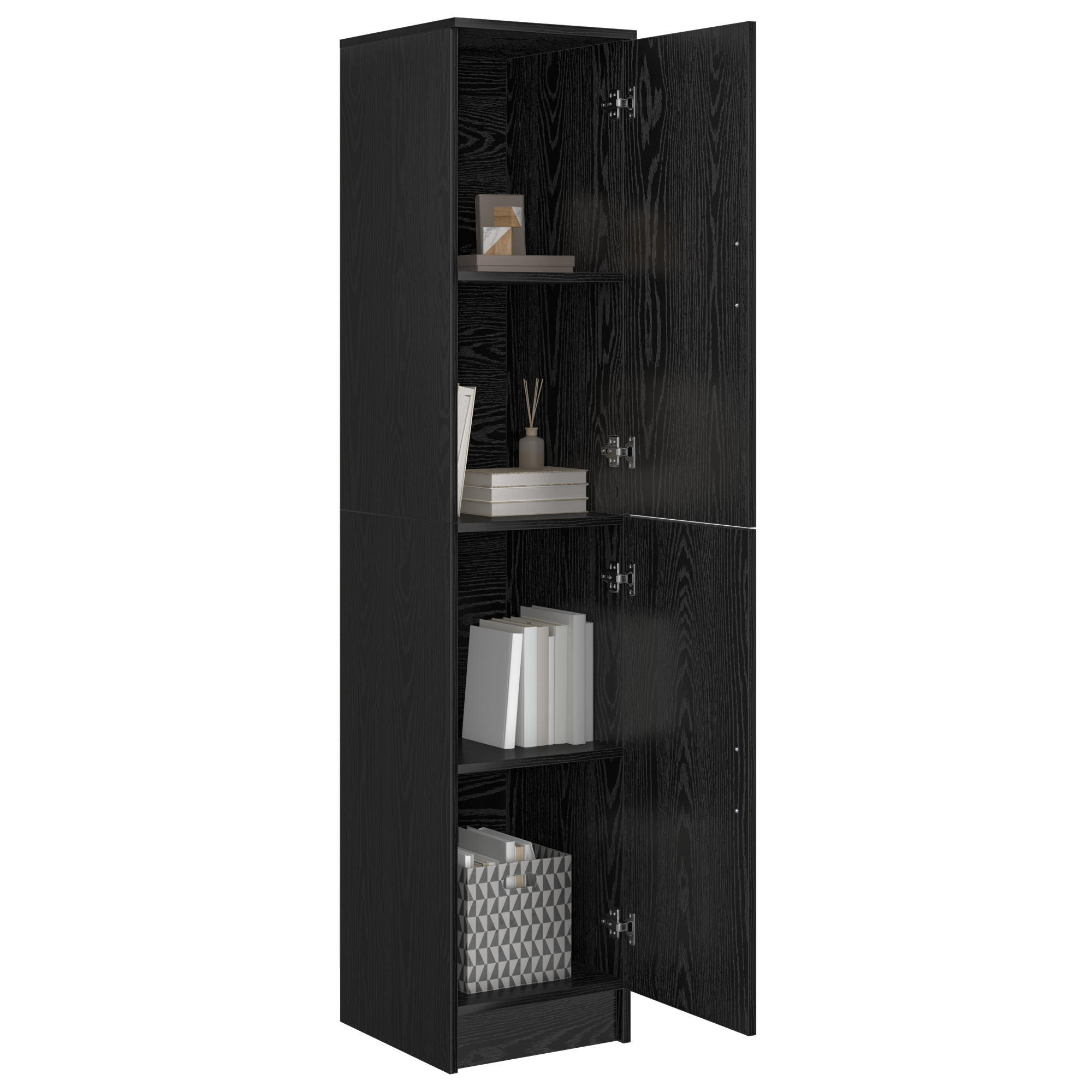 vidaXL Highboard Zwart eiken 35 x 39 x 168 cm Bewerkt hout