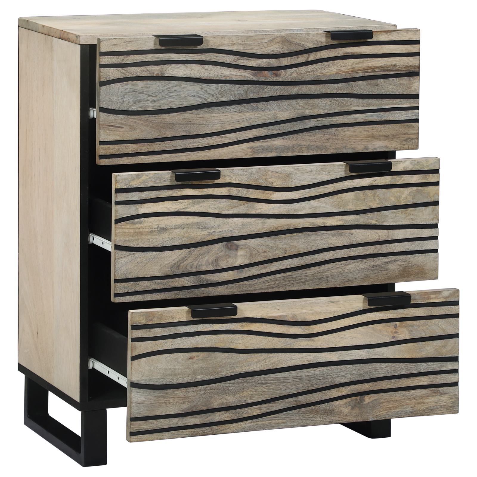 vidaXL Dressoir met lade Wit 60 x 33.5 x 75 cm massief mangohout