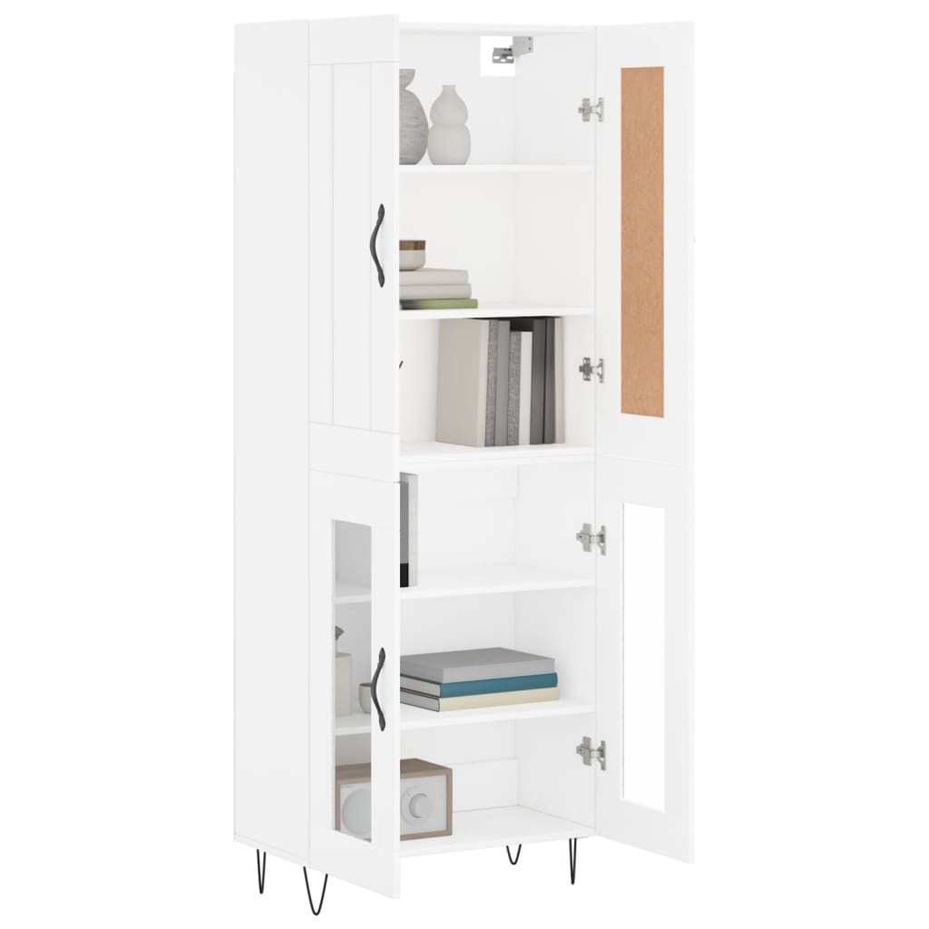 vidaXL Hoge kast 69,5x34x180 cm bewerkt hout wit