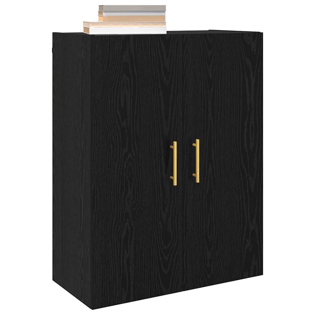 vidaXL Wandgemonteerde Kasten 2 pcs Zwart eiken 69.5 x 34 x 90 cm