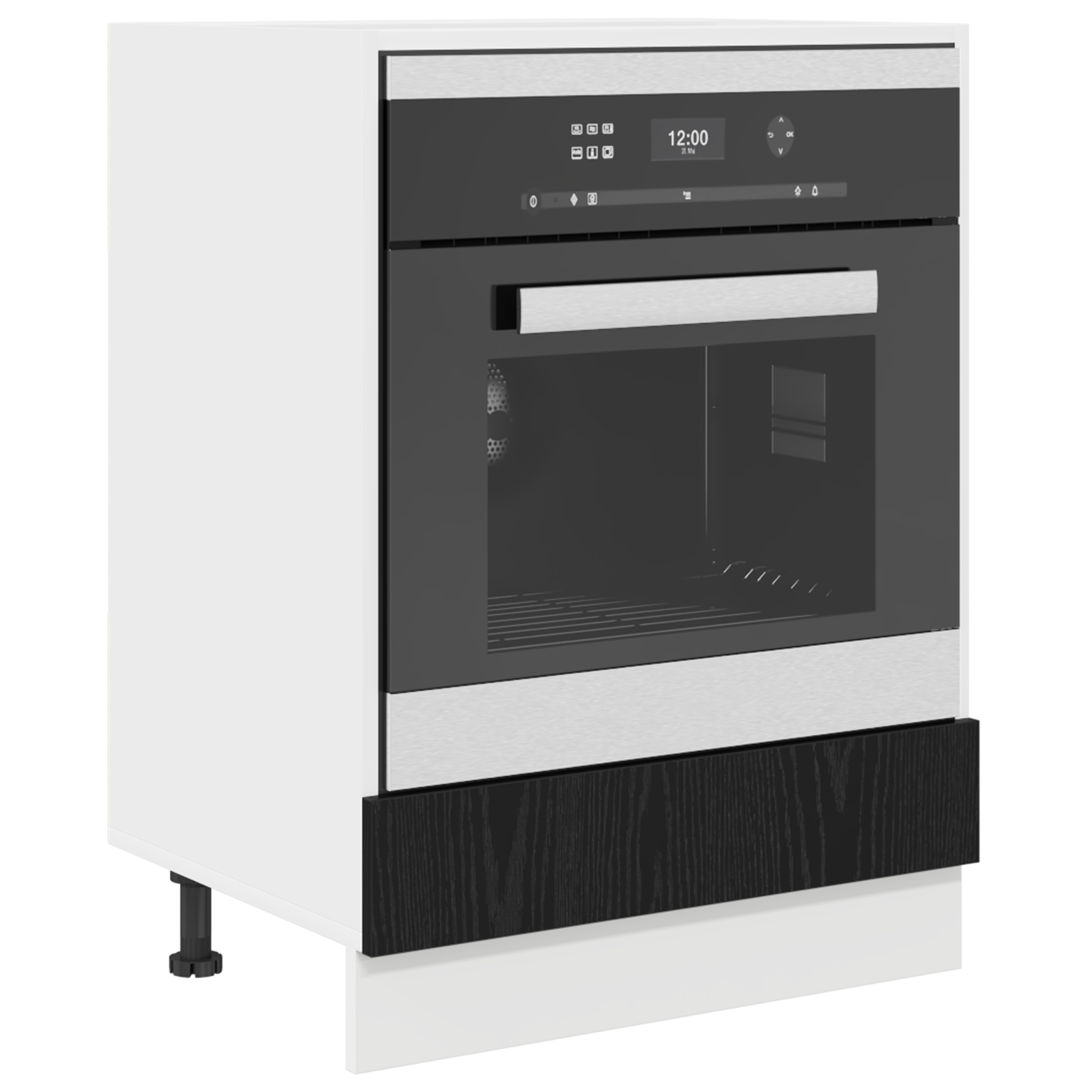 vidaXL Ovenkast met opslag Zwart eiken 60 x 46 x 81.5 cm Bewerkt hout