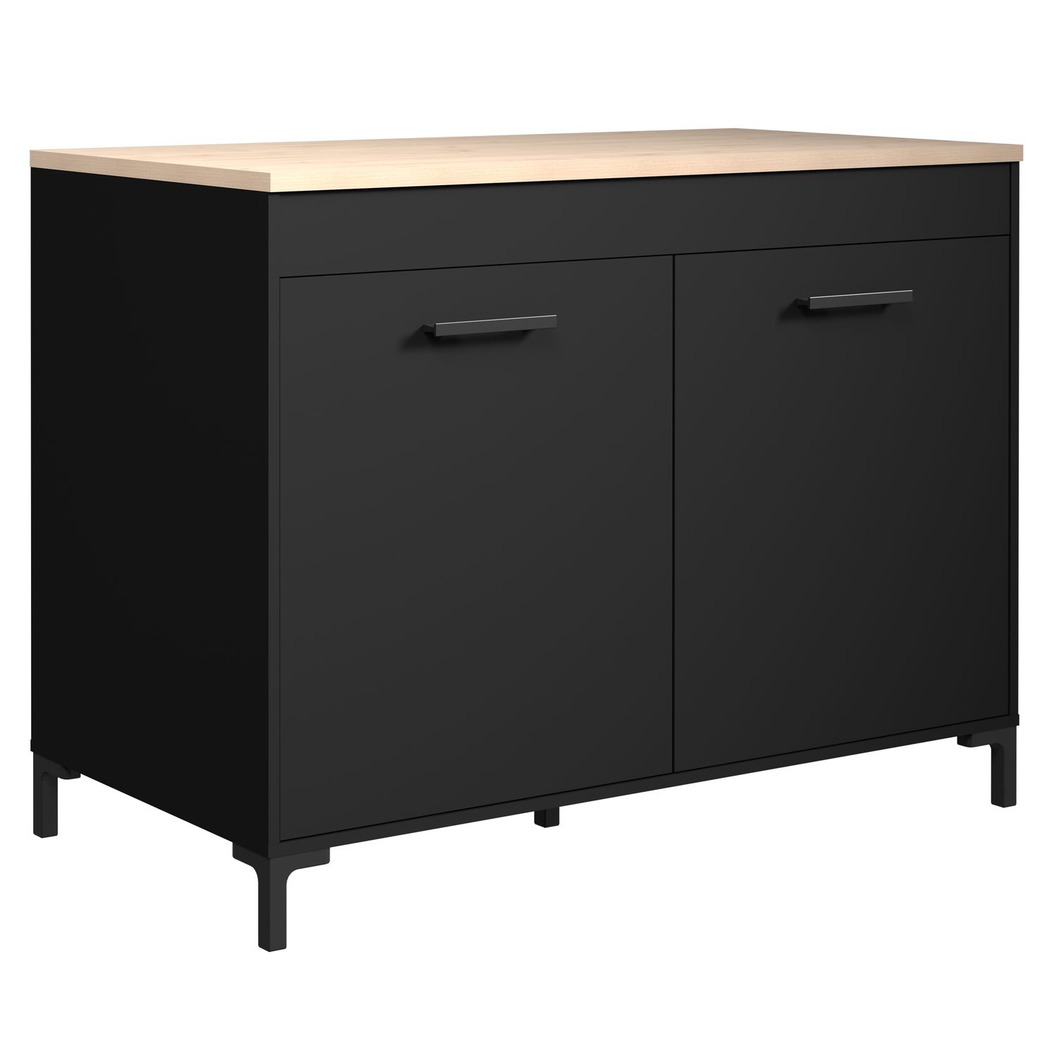 Parisot Onyx Lage Kast Zwart 120 Cm 2 Deuren