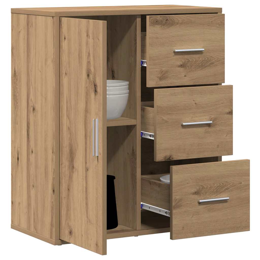 vidaXL Dressoir artisanaal eikenkleurig 60 x 31 x 70 cm Bewerkt hout